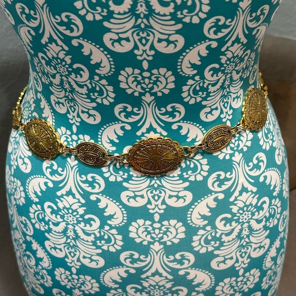 Gold Chain Belt. Boho, vintage, renaissance, festival, regal hippie, Stage Coach